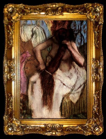 framed  Edgar Degas Seated Woman Combing her Hair, ta009-2